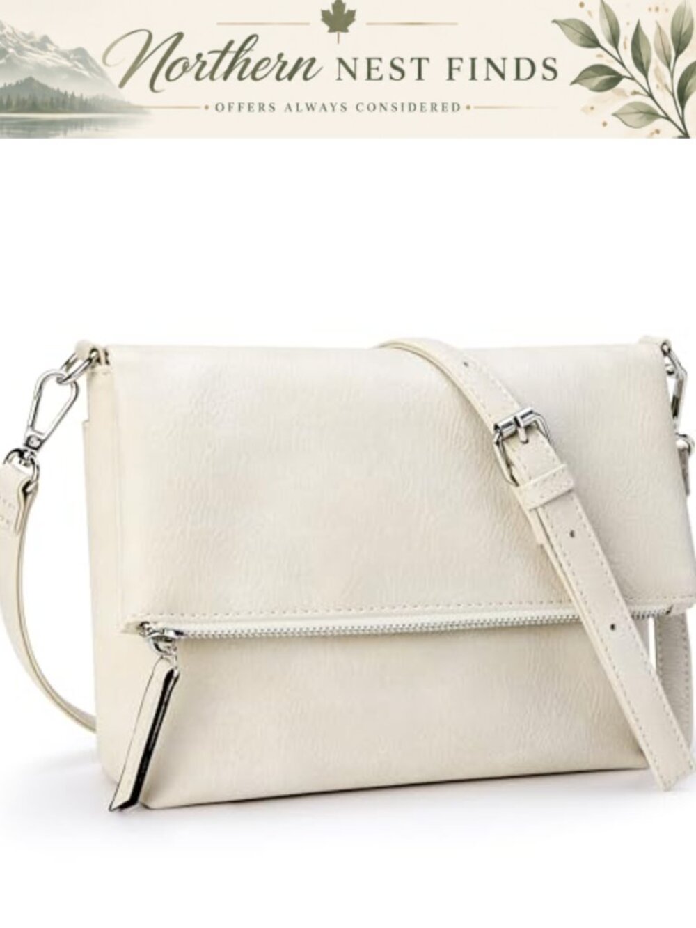 Vintage Vegan Leather Crossbody Bag with Multiple Pockets Adjustable Strap